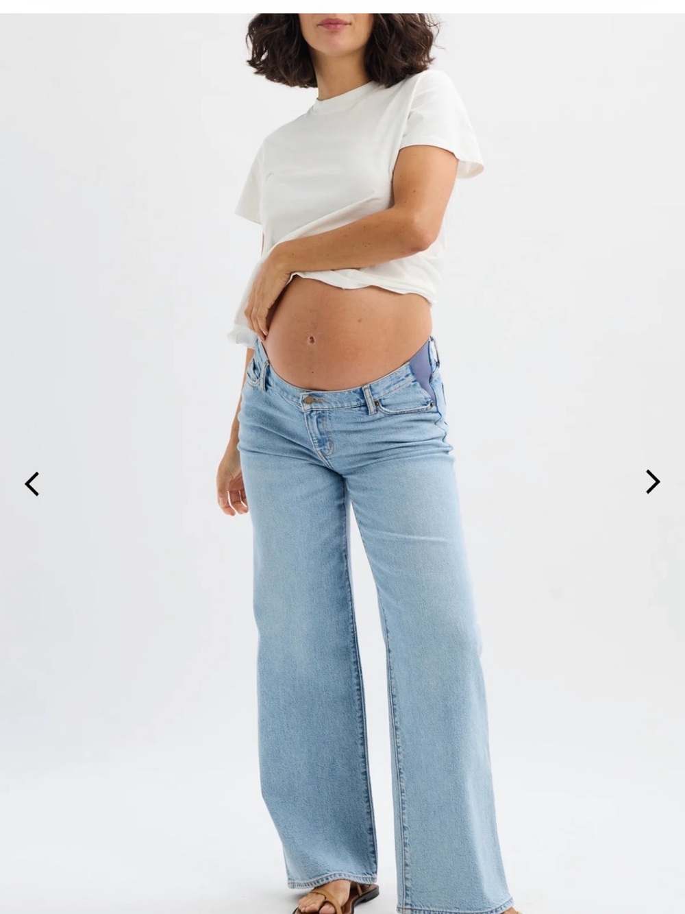 Hatch Light Blue Wide-Leg Maternity Jeans - Picture 1 of 8